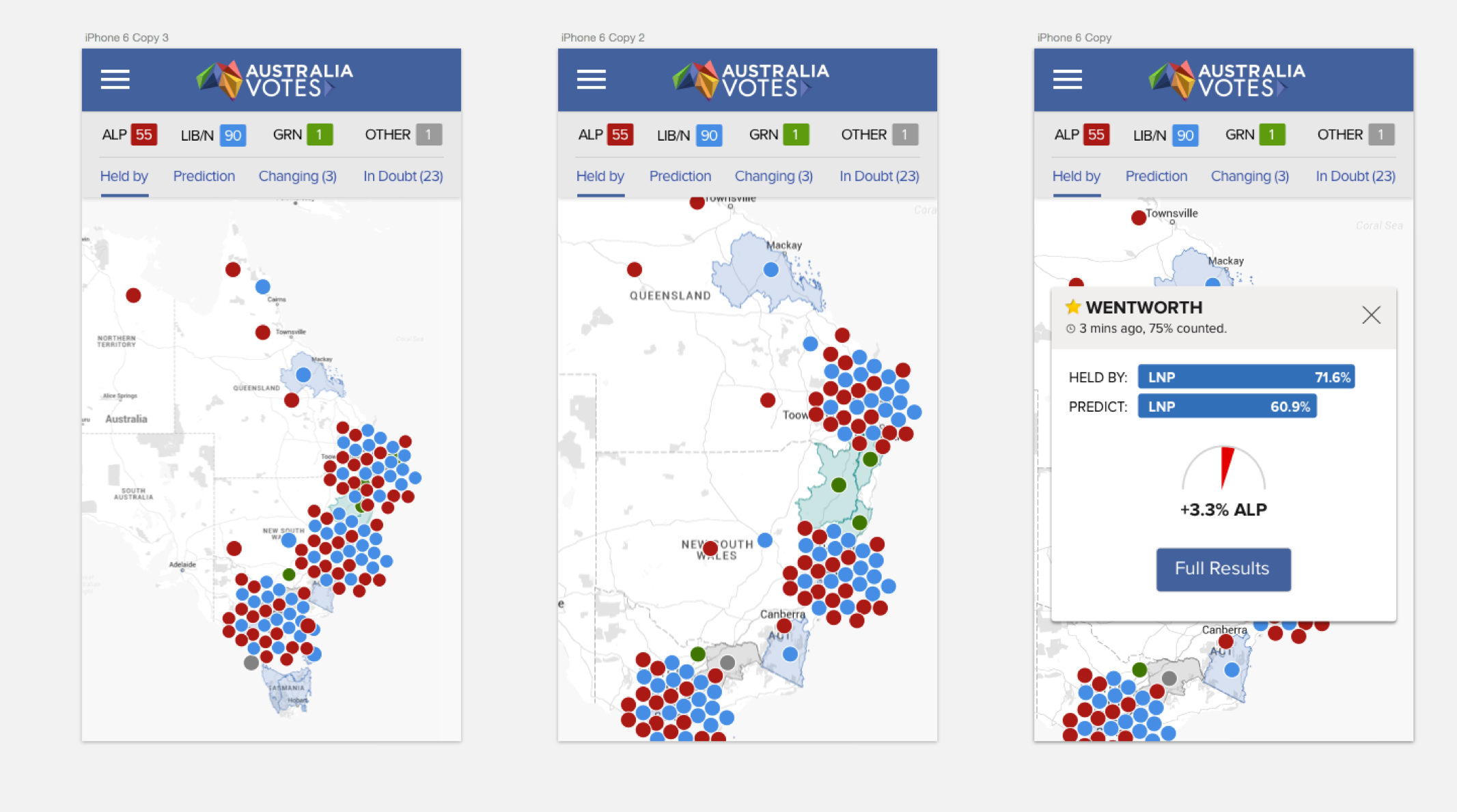 Early draft designs of the electorate map